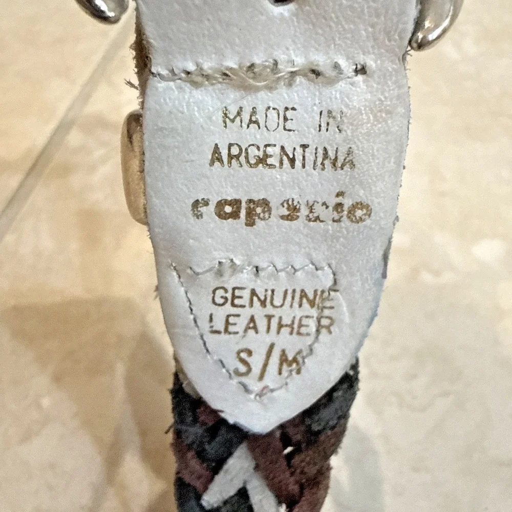 Vintage Capezio Argentina Woven Braided Leather Belt 0.75